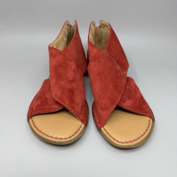 Born Iwa Sandals Women's Size 9M Red Burnt  Leather Suede Open-Toe - Picture 5 of 8